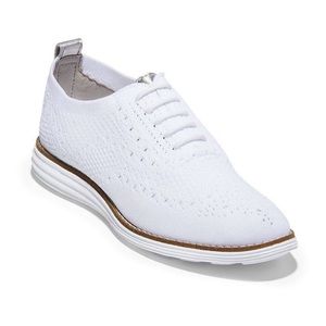 Cole Haan Women's Original Grand Stitchlite Wingtip Oxford Loafer White
